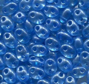 100gr. PRECIOSA Twin Beads  Blau Terra Pearl 08336