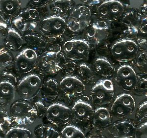 100gr. PRECIOSA Twin Beads Crystal Hematite Halb Bedampft  0005i