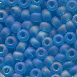 250 gr. 4mm Rocailles Transparent Hellblau Matt Rainbow 61150