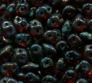100gr. SuperDuo-Beads HYACINTH TRAVERTIN DARK 90030/86805