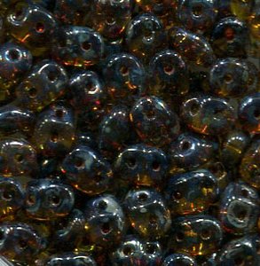100gr. SuperDuo-Beads AMBER PICASSO 80020/43400