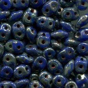 100gr. SuperDuo-Beads OPAQUE BLUE PICASSO 33050/43400