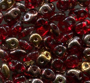 100gr. SuperDuo-Beads RUBY CAPRI GOLD 90080/27101