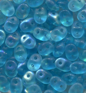 100gr. SuperDuo-Beads AQUAMARINE AB MATT 60020/28771