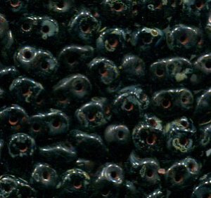 100gr. SuperDuo-Beads JET TRAVERTIN DARK 23980/86805