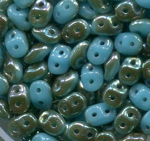 100gr. SuperDuo-Beads TURQUOISE BLUE CELSIAN 63030/22501