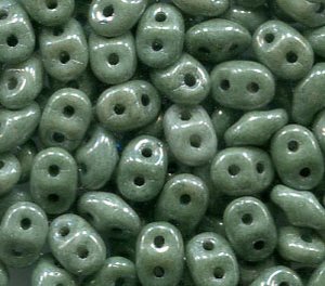 100gr. SuperDuo-Beads CHALK GREEN LUSTER 03000/14459