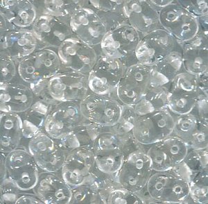 100gr. SuperDuo-Beads WHITE LINED CRYSTAL 00030/44802