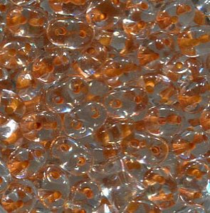 100gr. SuperDuo-Beads CRYSTAL DARK TOPAZ LINED