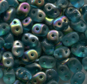 100gr. SuperDuo-Beads AQUAMARINE VITRAIL MATT 60020/28171