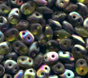100gr. SuperDuo-Beads OLIVINE VITRAIL MATT