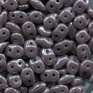 100gr. SuperDuo-Beads OPAQUE VIOLET WHITE LUSTER 23020/14400