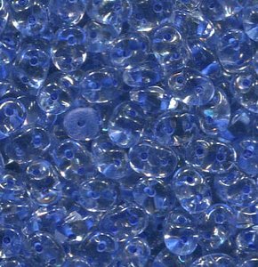 100gr. SuperDuo-Beads CRYSTAL BLUE LINED
