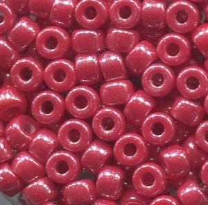 6/0, 4,1mm MATUBO Rocailles OPAQUE CORAL RED WHITE LUSTER 93200/14400
