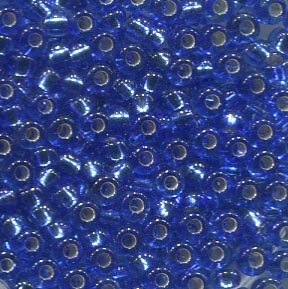 2,6mm Rocailles Jeansblau mit Silbereinzug