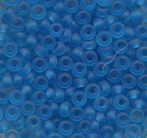 250 gr. 2,6mm Rocailles Transparent Blau Matt 60150