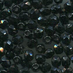 1200Stück 3mm Facettiert Opak Schwarz 23980