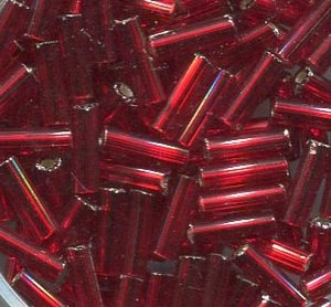 250gr. 7mm Stiftperlen Rot mit Silbereinzug