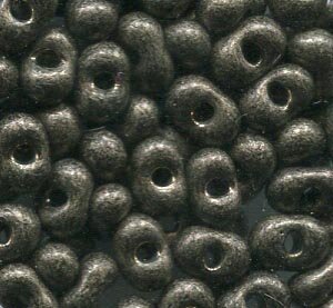 250 gr. 3,2x 6,5mm Farfalle Rocailles Metallic Anthrazit Matt