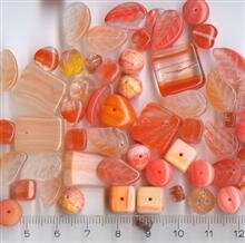 250gr. Glasperlenmix Orange-Rot