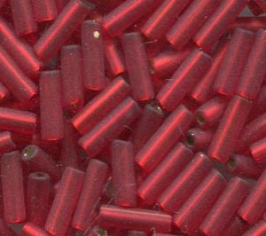 7mm Stiftperlen Rot Matt mit Silbereinzug 97070