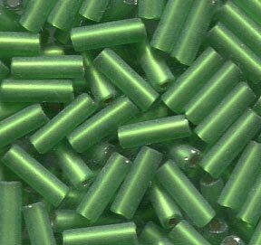 250gr. 7mm Stiftperlen Grün Matt mit Silbereinzug 57120