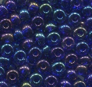 250 gr. 4mm Rocailles Blau Rainbow