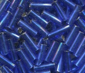 250gr. 7mm Stiftperlen Royalblau mit Silbereinzug 37080