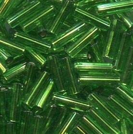 250gr. 7mm Stiftperlen Grün mit Silbereinzug 57430