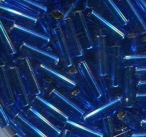 250gr. 7mm Stiftperlen Blau mit Silbereinzug 67300