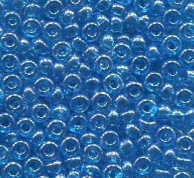 250 gr. 2,6mm Rocailles Aqua Transparent Lüsternd 66150