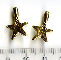 100 Stück Metallanhänger Stern Goldfarben
