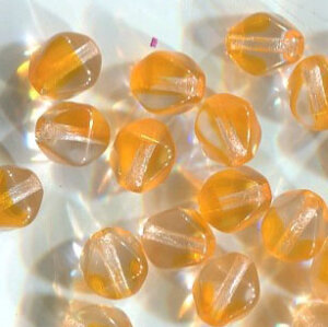 Glasperlen Klar mit Orange