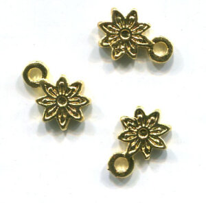Metallanhänger Blüte Goldfarben