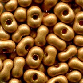 250 gr. 3,2x 6,5mm Farfalle Rocailles Safran-Gold Matt 18581