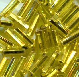 250gr. 7mm Stiftperlen Currygelb mit Silbereinzug 87010