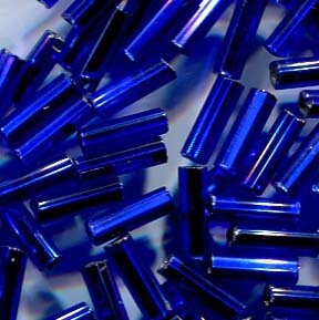 250gr. 7mm Stiftperlen Royalblau mit Silbereinzug 37100