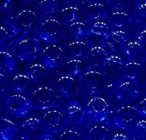 250 gr. 4mm Rocailles Blau Transparent 30050