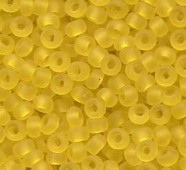 250 gr. 2,6mm Rocailles Sonnengelb Matt Transparent 80010
