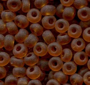 250 gr. 4 mm Rocailles Braun Transparent Matt 10090