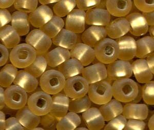 250 gr. 4 mm Rocailles Topaz Matt mit Silbereinzug 17050