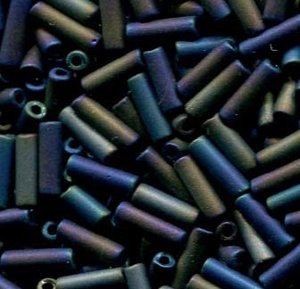 250gr. 7mm Stiftperlen Blau-Braun Rainbow Matt 59205