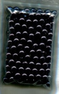 200 Stück 8mm Glaswachsperlen Schwarz-Grau