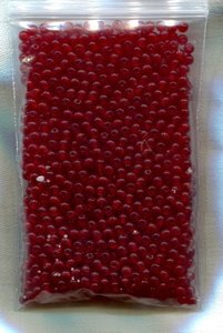 1200 Stck 3mm Glasperlen Transparent Rot meliert