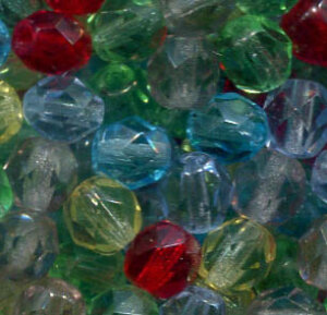 6mm Facettiert Transparent Farbmix