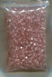 300 Stück 6mm Facettiert Rosa Transparent