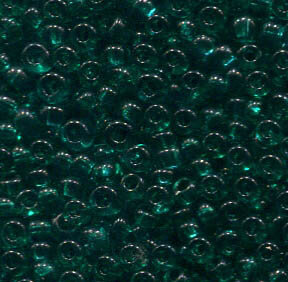 250 gr. 2,6mm Rocailles Petrol Transparent 50710