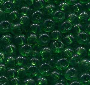 250gr. 5mm Rocailles Grün Transparent 50120