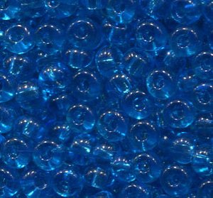 250gr. 5mm Rocailles Blau Transparent 60150