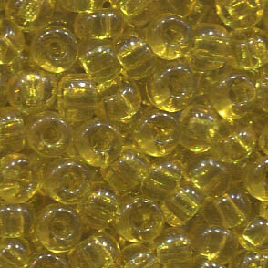 250gr. 5mm Rocailles Gelb Transparent 80010
